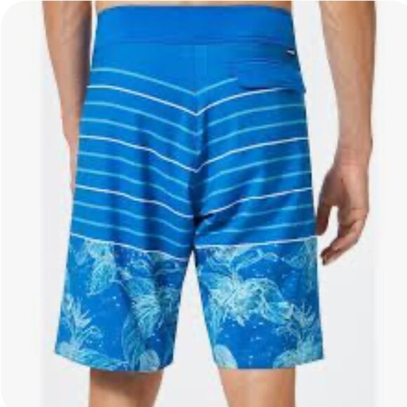 EUC Oakley Blue Striped/Floral Retro Split 21 Board Shorts in Men's 36 - Picture 7 of 10